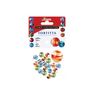 Filet 20 Billes Collector 16mm + 1 Calot 25mm - Œil De Dragon En Verre Coloré - Jeu De Récréation Enfant - Set Jouet Et Cartes - Kim Play - Dès 3 Ans