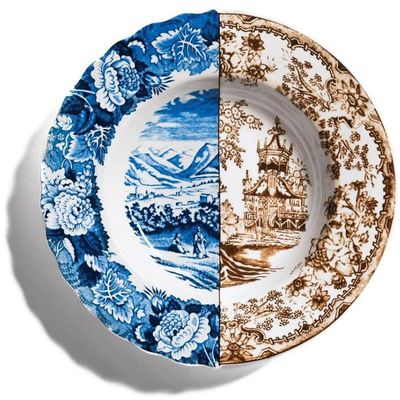 Lot De 4 Assiettes à Fromage Carrées – Porcelaine Blanche – Motif Fromages