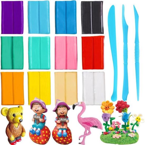 Artecho Kit D'argile Polymère, 50 Couleurs, Kit D'argile De Modelage Avec 5 Outils De Sculpture