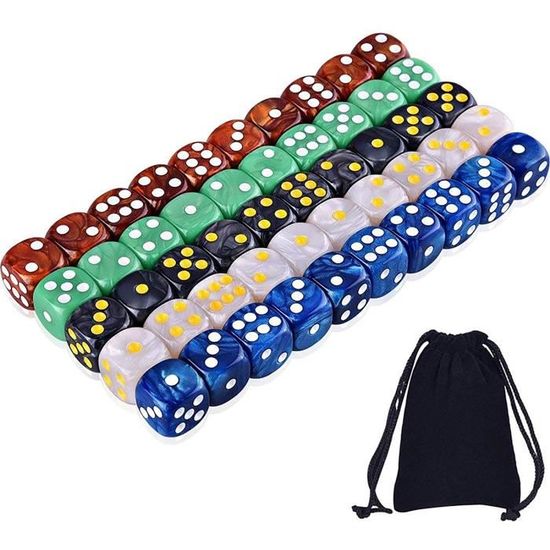 VGEBY Jeu de dés à 6 faces 8 pièces 6 faces jeu de dés éducatifs coin