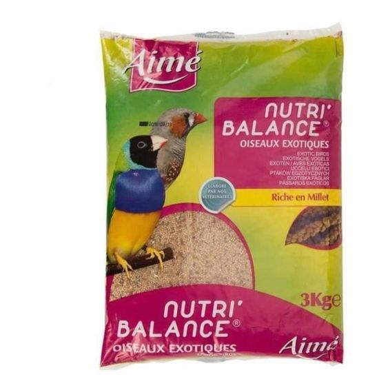 AIME Nutri'balance Mélange de graines - Pour oiseaux exotiques - 2 x 3 kg