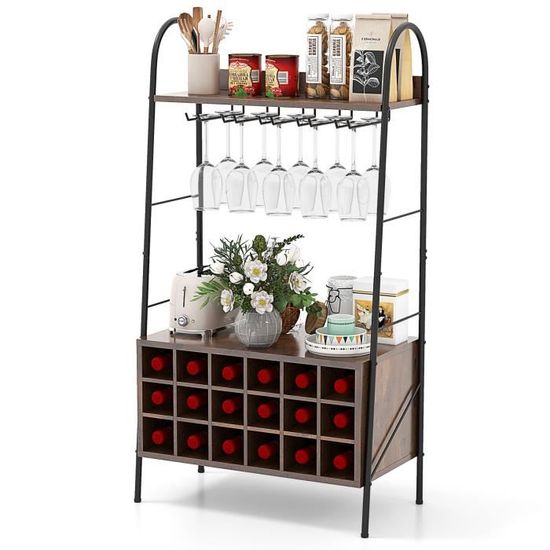 COSTWAY Casier à Vin Bambou 18 Bouteilles – 3 Niveaux Élégant Et Stable, Parfait Pour Cuisine, Cave Ou Bar