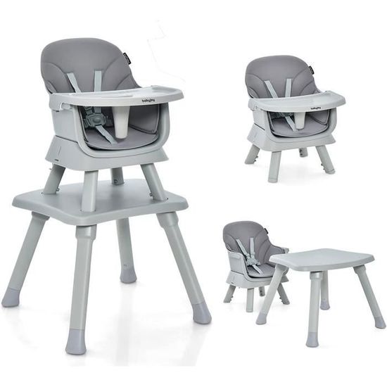 GOPLUS Chaise Haute Bébé Evolutif 6 Mois-8 Ans-4 Roulettes Amovible Et