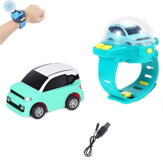 Lolmot Mini montre de voiture jouet, montre cool de voiture télécommandée  avec lumières, montre de voiture de course 2,4 GHz, voiture RC pour garçons  filles 