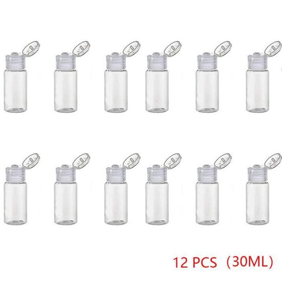 Tangger 20 Flacons Voyage 30 Ml + Mousquetons & Entonnoir – Bouteilles Plastique Réutilisables Porte-Clés