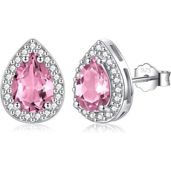 MicLee Boucles D'oreilles Croix Et Fleur De Rose Pour Femme Fille, Clous D' Oreilles En Argent 925, Zircon Incrusté, Argent
