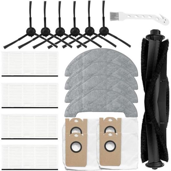 Kit Pièces Rechange Pour Mova E10/E20 Plus | Brosse Principale, Latérales, Filtres, Chiffons - 1 Lot