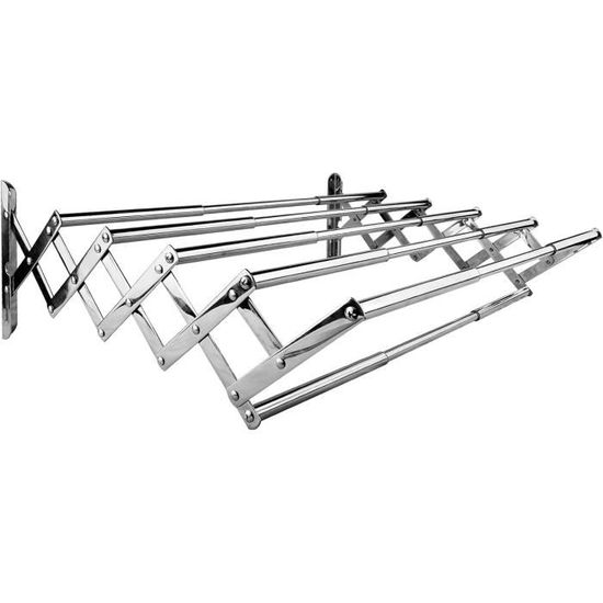 Séchoir à Linge Mural Extensible 100 Cm - Pliable, Gain De Place, Support 30 Kg - Pour Balcon, Salle De Bain, Intérieur