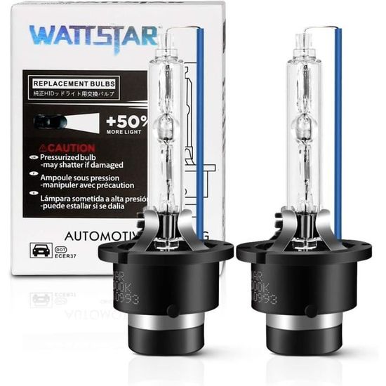 2 Ampoules Xénon D2R 4300K 55W - Pour Phares Avant - 12V - Couleur Blanc Chaud - Conforme Route