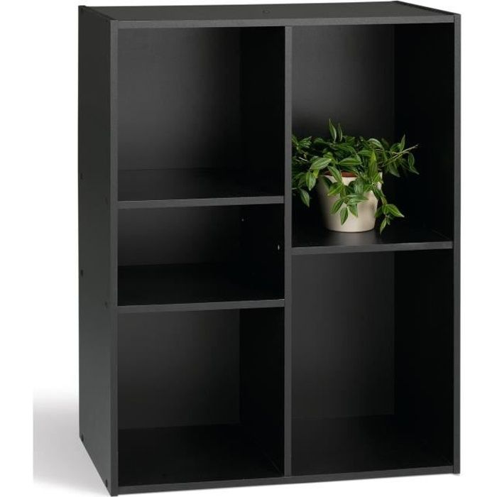 Compo Meuble De Rangement 5 Cases Noir L 61 Cm Achat Vente