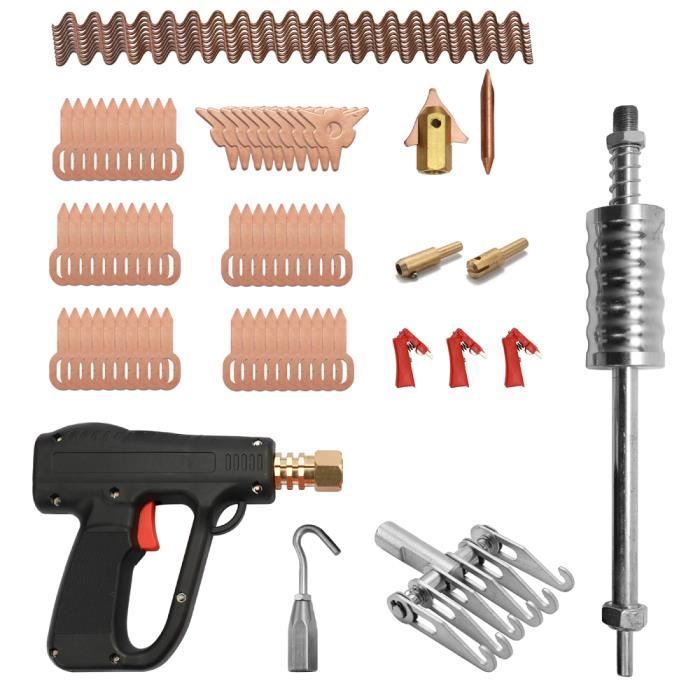 81 pcs Dent Extracteur Kit De Réparation De Carrosserie Outils De Soudage Par Soudure Électrodes Spotter Soudeuse Machine Enlever