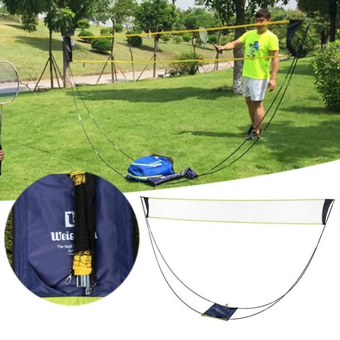 【KIT DE BADMINTON】Filet portatif de sports de filet d'entraînement de badminton pour la plage de cour de badminton de