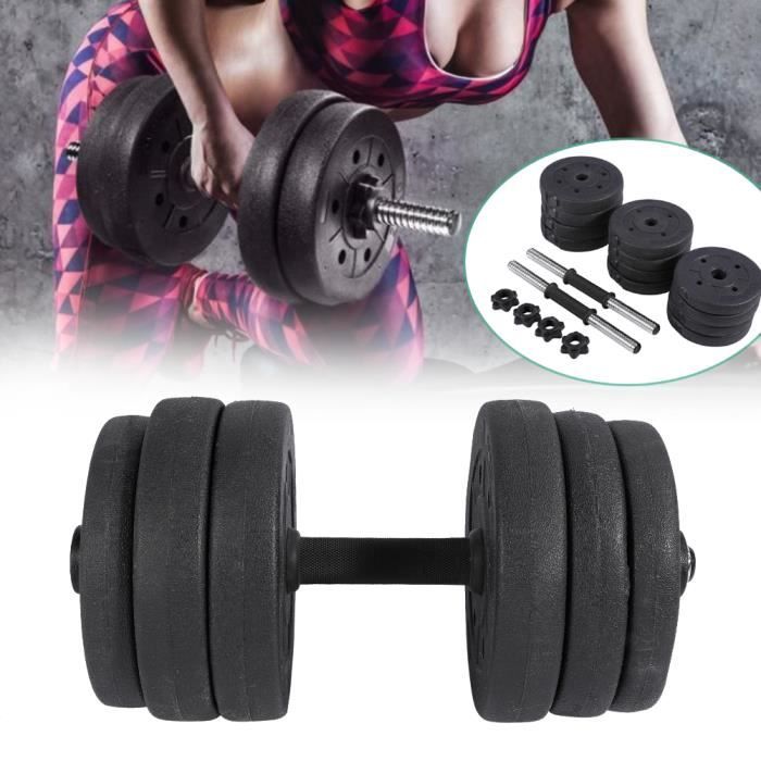 20kg - 30kg haltère ensemble musculation levage gymnase fitness barre d'haltères -WAN