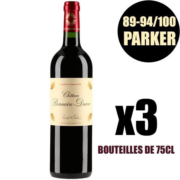 X3 Château Branaire-Ducru 2015 75 cl AOC Saint-Julien Rouge 4ème Cru Classé Vin Rouge