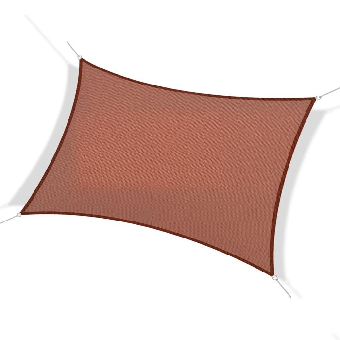 Voile d'ombrage rectangulaire 3 x 4 m polyéthylène haute densité résistant aux UV rouge neuf 60