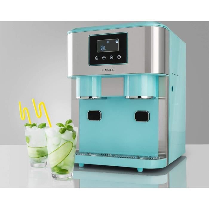 KLARSTEIN Eiszeit Crush - Machine à glaçons 3 en 1: glaçons, glace pilée, eau glacée, 2 taill12