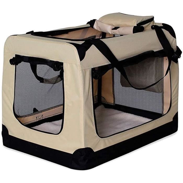 dibea TB10041 Chien Pliable Transport Voiture Box Sacoche pour Petit Animal Beige 271904