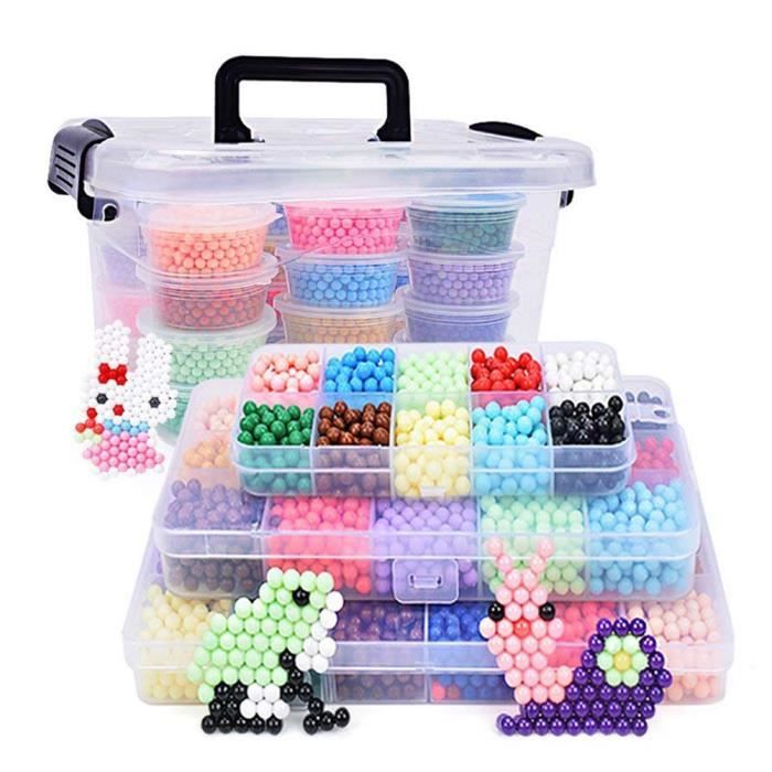 2200pcs eau Fuse Perles Kit 10 Couleurs de bricolage soluble dans l'eau Puzzle jouets pour enfants