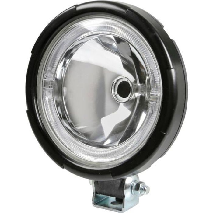 Phare Rond Longue Portée Saturn 12/24V + Veilleuse Angel Eyes