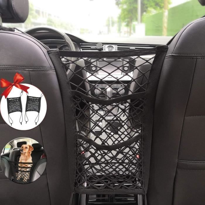 Sac de rangement en filet pour voiture, sac de rangement pour voiture à 3 couches, sac en filet arrière pour siège