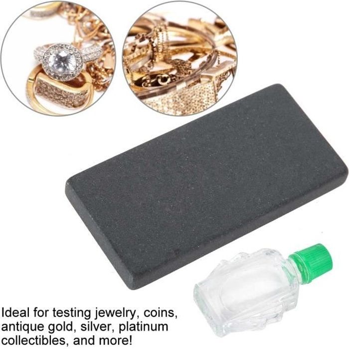 Pierre de touche Pierre de Touche Pierre de Détection d'Or Portable Outil Test d'Or de Bijoux Pratique HB052