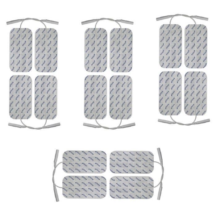 AXION - 16 électrodes 10 x 5 cm - pour les électrostimulateurs SPORT-ELEC avec connexion à fil 2 mm