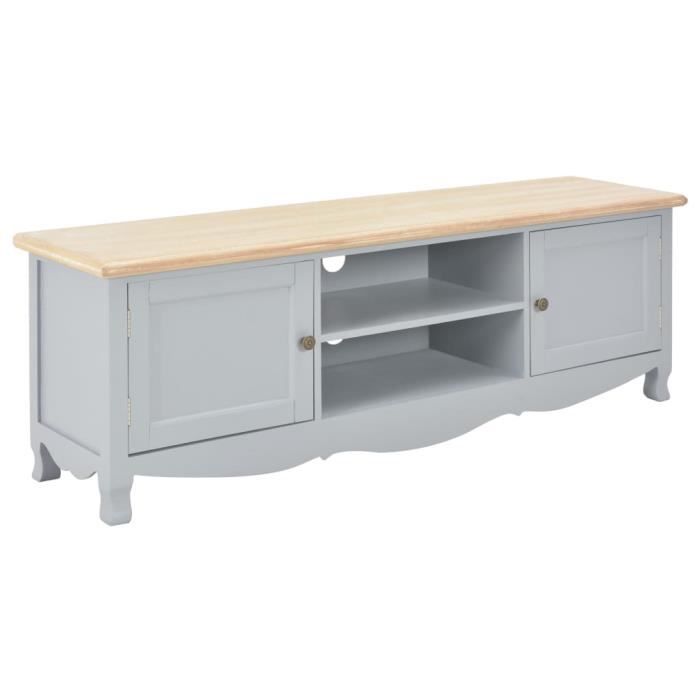 Liya Meuble TV Gris 120 x 30 x 40 cm Bois