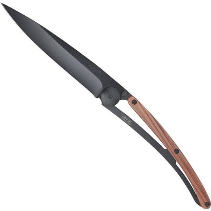 DEEJO NATURE COUTEAU PLIANT 37 G / MANCHE BOIS DE ROSE OU FIBRE DE CARBONE 20.5 - Black / bois de rose