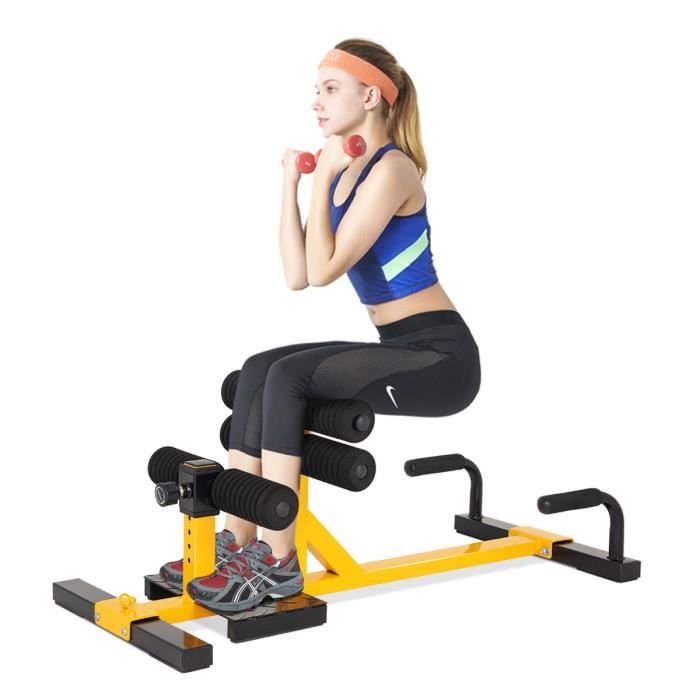 DREAMADE Machine à Squat avec Hauteur Ajustable, Machine d’exercice Multifonctionnel avec 2 Trous,pour Entraînement, pour Maison