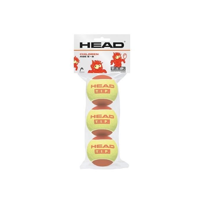 Sachet de 3 balles Mousses Feutrées HEAD T.I.P. RED