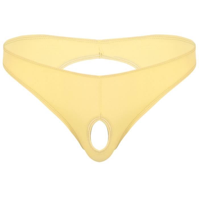 dPois Homme Culotte Pénis Trou Sexy String Ouvert Fesse Jockstrap Tanga Sous-vêtements Gay Lingerie Taille Unique