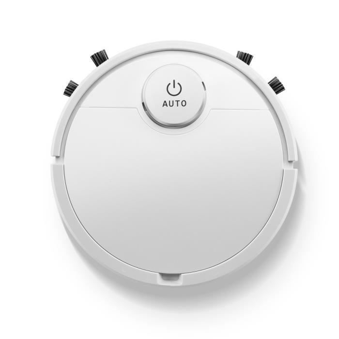 Aspirateur robot laveur- 3000mAh-3000Pa max-90 min d'autonomie - Blanc