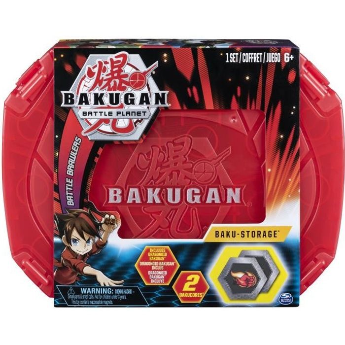 BAKUGAN Valisette de rangement - Modèle aléatoire + 1 Bakugan, 2 cartes hexagonales BakuCore, 1 carte Personnage.