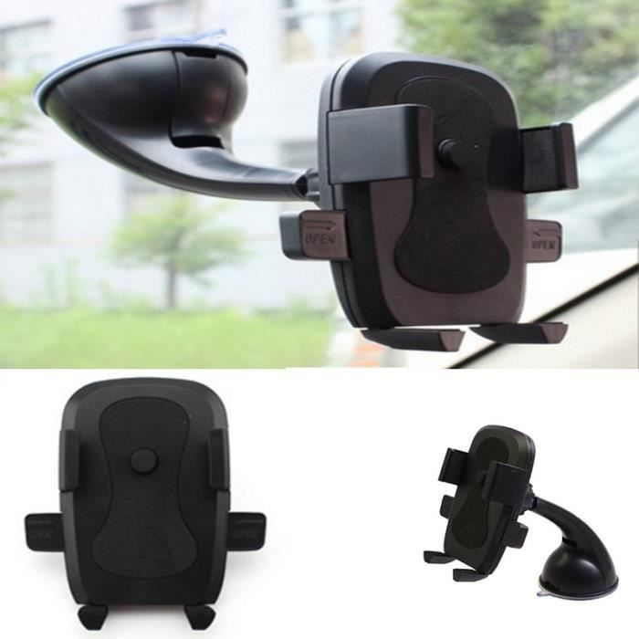 Support Téléphone Voiture Ventouse Universel Auto Support Réglable Rotation à 360°Support GPS iPhone Samsung Voiture au Pare-brise