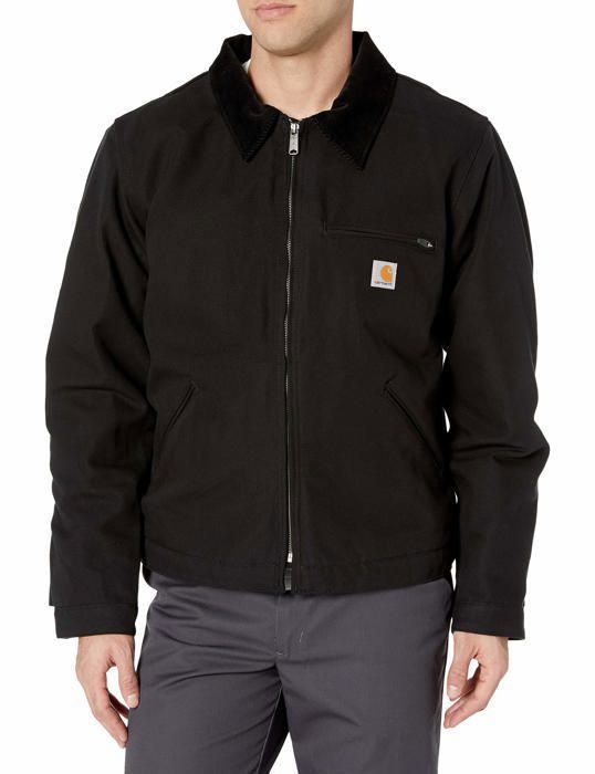 Carhartt - 103828-BLK-2XL - Detroit Veste en Toile Lourde avec Doublure Matelassee Coupe Decontractee Homme