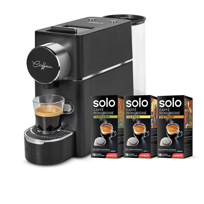 Polti Coffea S18B avec kit de 54 dosettes E.S.E. Machine à expresso PCEU0126