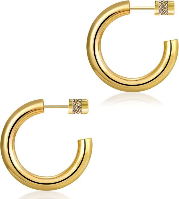 Boucles D'Oreilles Créoles En Or Pour Femmes Et Filles, Grosses Boucles
