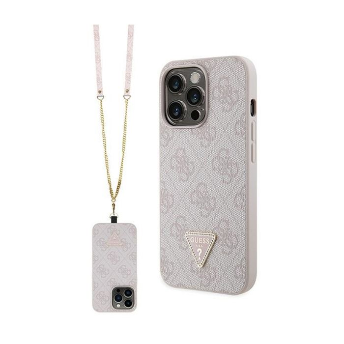 Guess Crossbody 4G Metal Logo - Étui pour iPhone 13 Pro Rose - vue 4