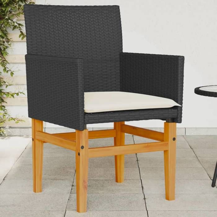 vidaXL Lot de 2 Chaises de Jardin avec Coussins Sièges avec Accoudoirs Fauteuils de Terrasse Patio Moderne Résine 368714