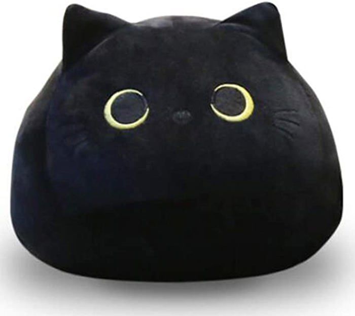 Oreiller Coussin Chat Pomurom – Sac à Snack Avec 8 Peluches Chat Amovibles, Déco Lit Canapé, Jouet Doux Et Fun