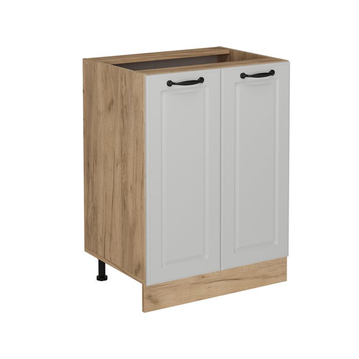 Meuble bas de cuisine R-Line 60cm sans PT Blanc campagne/Chêne de force doré Vicco 53433
