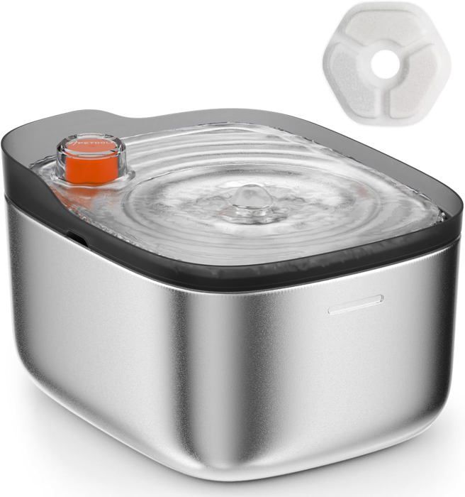 Meilleurs prix pour Fontaine A Eau Chat Inox,4,5L Fontaine À Eau Pour Chat,Ultra Silencieux Avec Batterie 4000 Mah