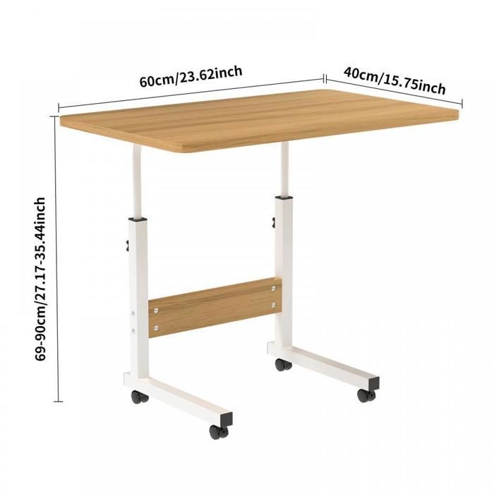 Table D’appoint En C Réglable – Double Plateau Pivotant, Hauteur 55-85 Cm, Pour Canapé/lit - 7