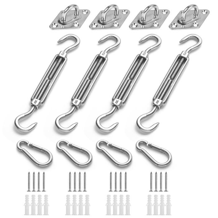 Kit De Fixation Universel Pour Auvent De Voiture – 4 Supports, 2 En L, Acier Inoxydable, Multi-trous, Pour SUV, 4x4