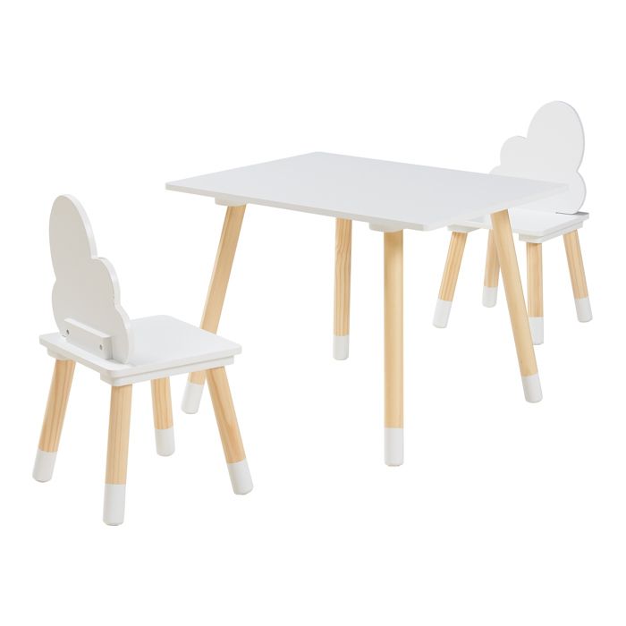 Ensemble de table et 2 chaises pour enfants Hovle blanc