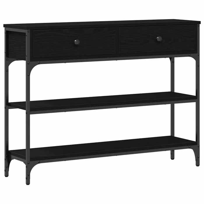 Réduction - Meuble console - Table dappoint Design élégant - avec tiroir Chêne noir 100 x 25 x 75 cm @FR955906