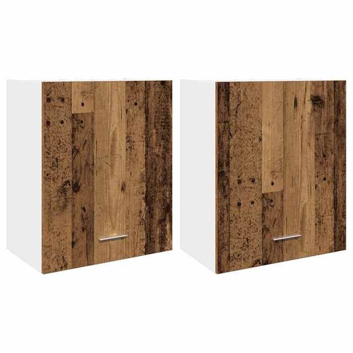 KENNETH@ Armoires suspendue contemporain meuble haut cuisine armoire rangement de cuisines 2 pièces Lyon Bois ancien 50x31x6