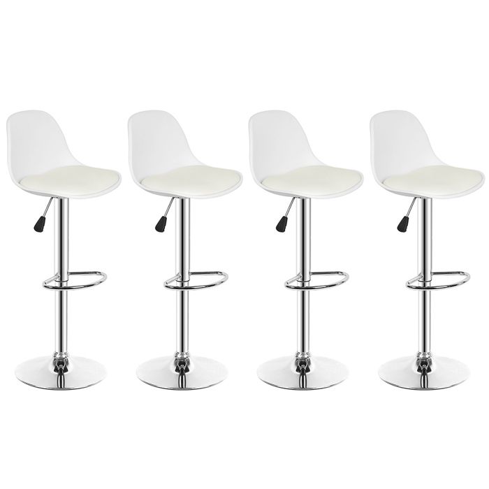 MIPAN.Lot de 4 Tabouret de Bar - Chaise de Bar Blanc - Chaise de Cuisine Hauteur (83-103cm) - Tabouret de Bistrot