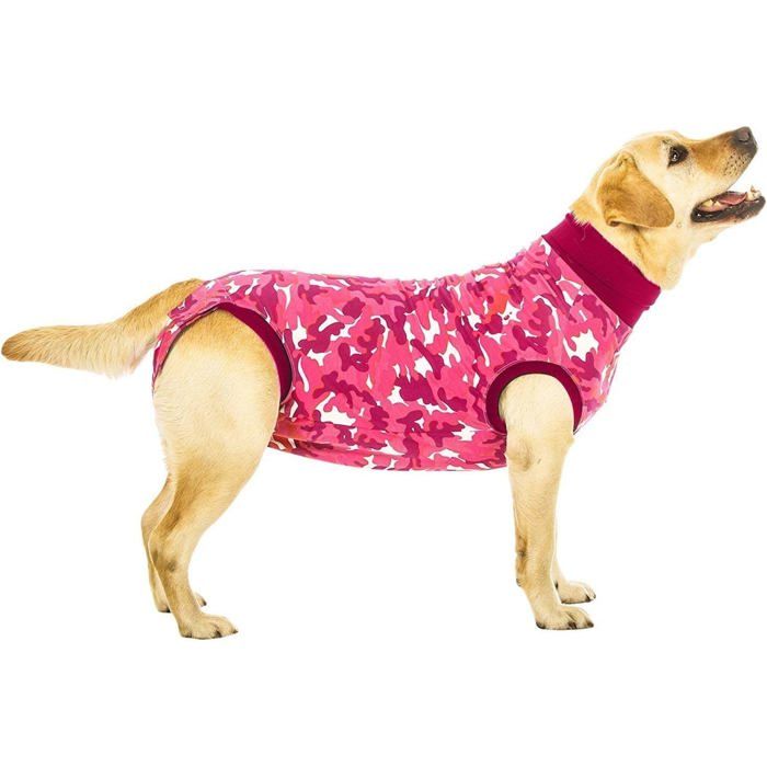 Gilet de Protection Suitical Recovery Suit Chien XL Rose Camouflage Confortable
