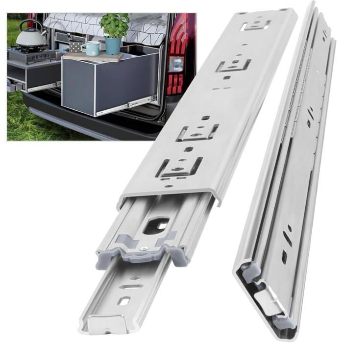 Glissière De Tiroir AOLISHENG – Inox, 16 Pouces (400 Mm), Charge 45 Kg, Montage Latéral